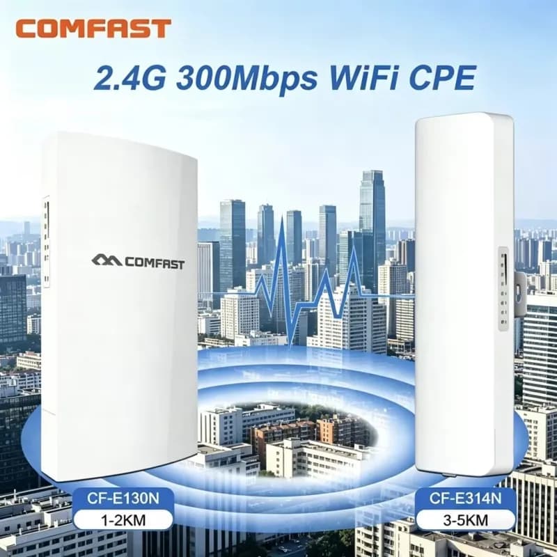 COMFAST 300Mbps Outdoor CPE Bridge Access Point 2.4Ghz 1Km-5km Long Range Extender WiFi Repeater Router AP Wi-Fi Bridge p to p