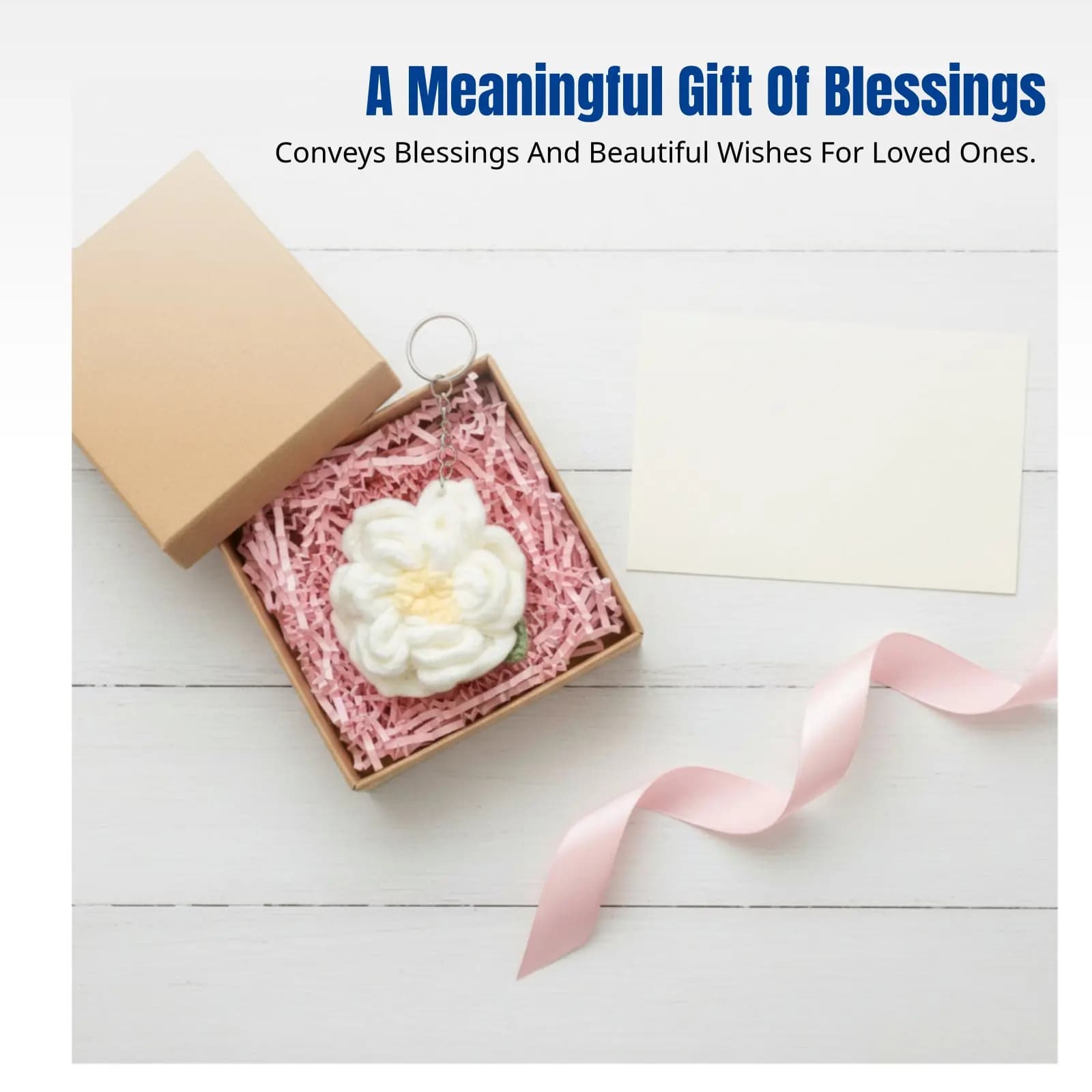 Portachiavi Creativo all'Uncinetto a Forma di Fiore di Gelsomino, Decorazione Fatta a Mano, Accessorio Fai-da-Te per Borse da Regalare agli Amici