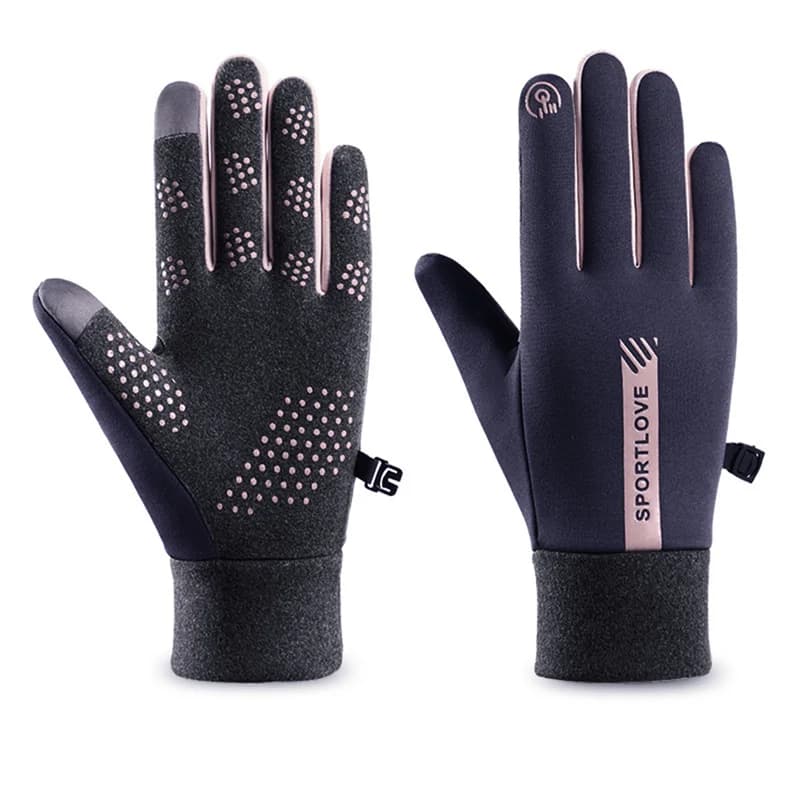 Guanti neri impermeabili invernali caldi ciclismo sport all'aria aperta corsa equitazione moto sci touch screen guanti da snowboard donna uomo
