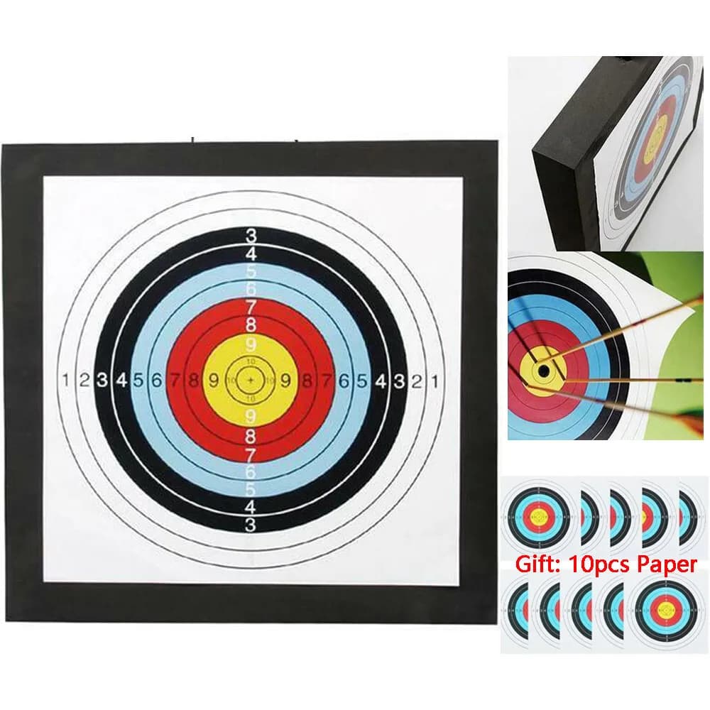 Bersaglio in schiuma EVA 50x50x5 cm per tiro con l'arco all'aperto, pratica, esercizio, competizione, arco ricurvo, arco compound e accessori per frecce