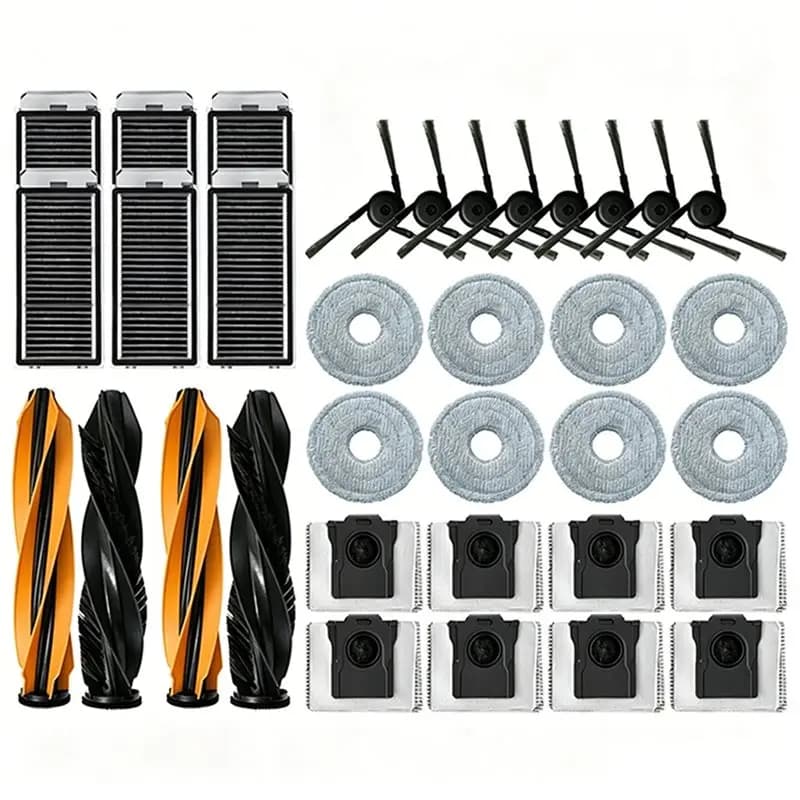 ABLD For Dreame L40s Ultra/L40s Pro Ultra 34Pcs Replacement Accessories Brush Filter Mop Cloths Dust Bag Vacuum Cleaner