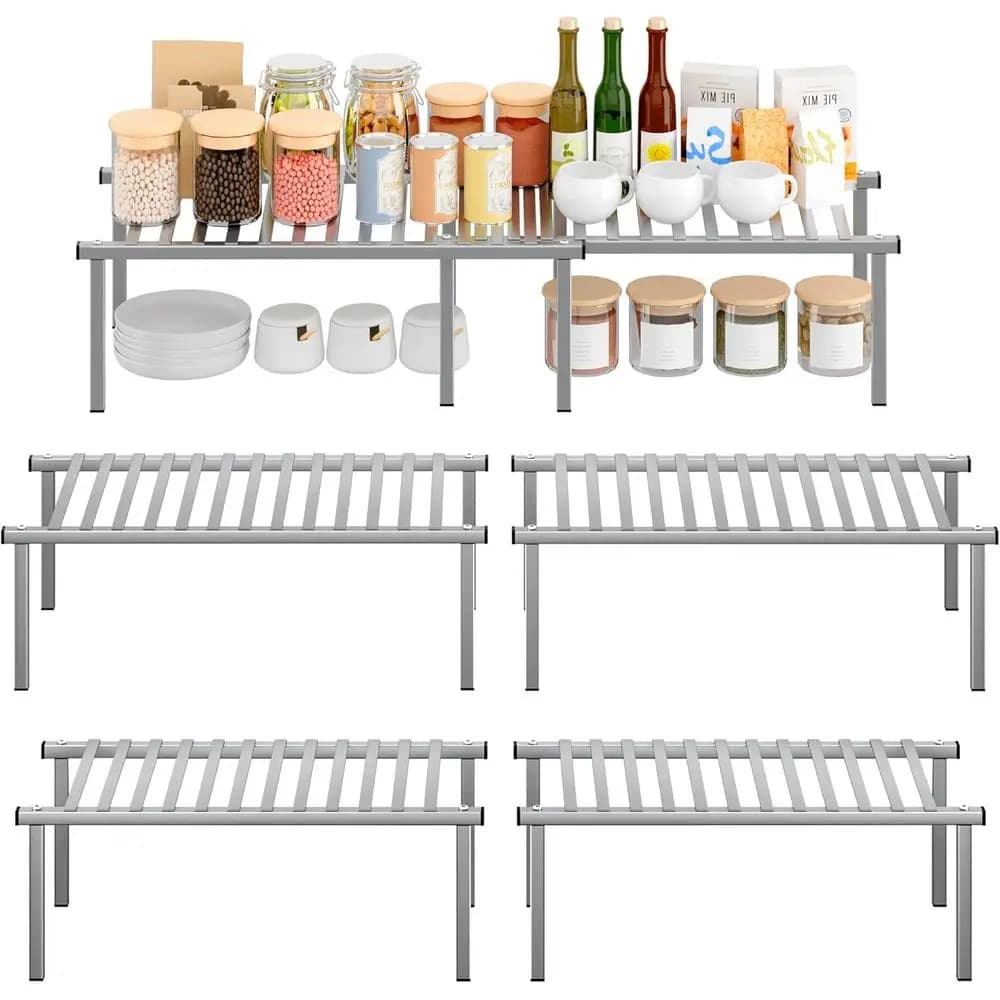 Expandable Organizer for Kitchen Cabinets, Bench Cabinets, Wallets, Kitchen Containers, Adjustable Metal shelves