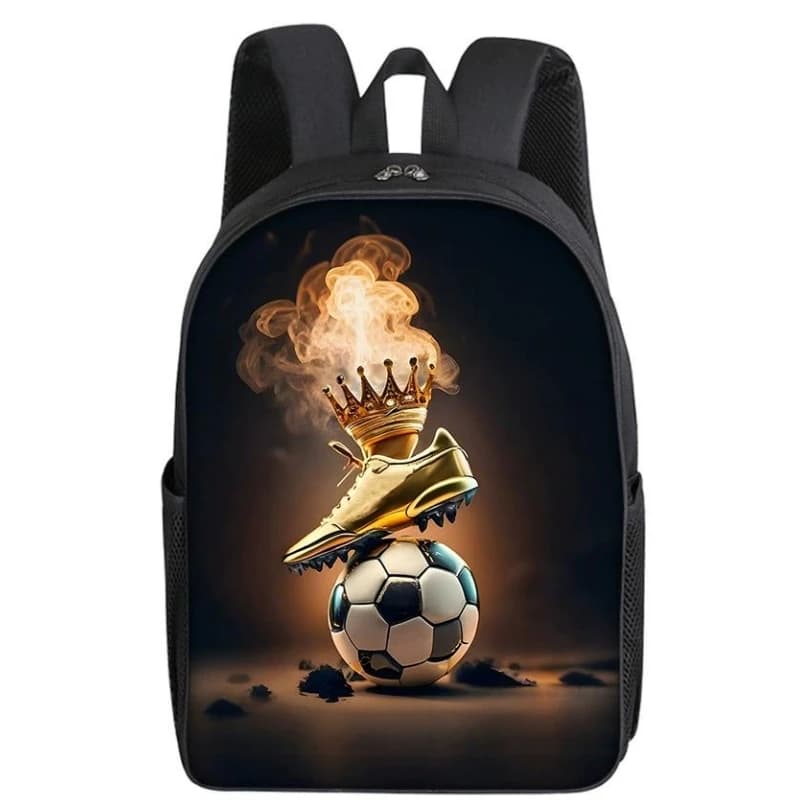 Zaino da Calcio Rosso Fuoco 3D, Set di Borse Scolastiche per Ragazzi e Ragazze Adolescenti, Zaini Cartoon per Bambini, Mochilas