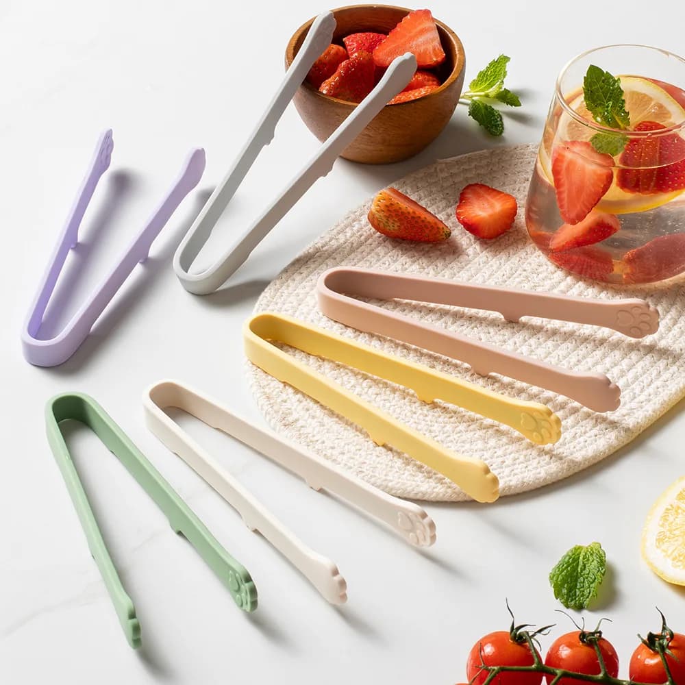 Pinze per alimenti in silicone con zampa di gatto carino Gadget da cucina multicolori per uso alimentare per insalata di frutta Cubo di ghiaccio Accessori da cucina pratici