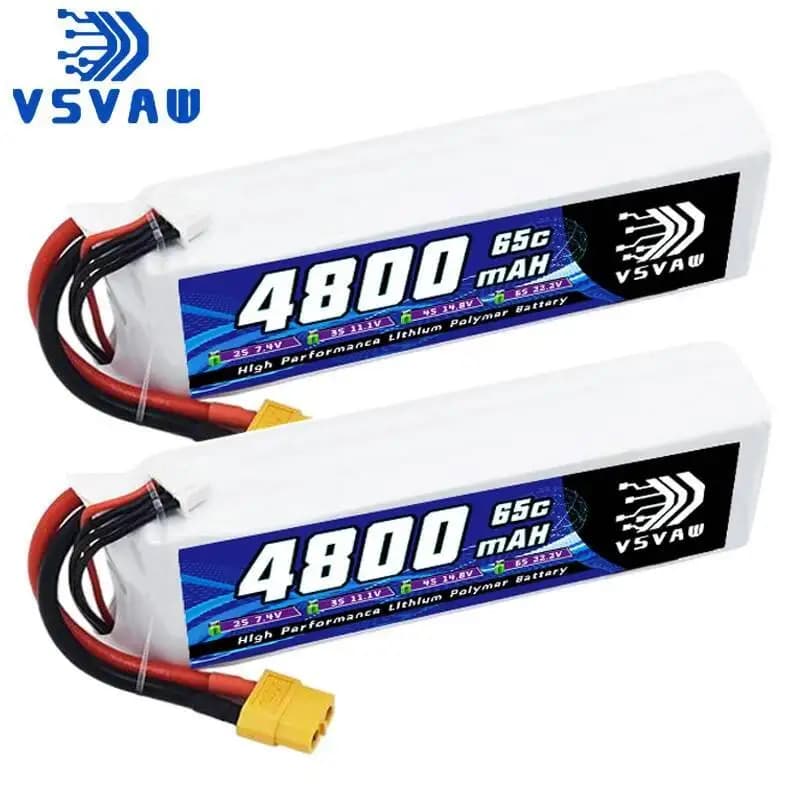 VSVAW 3S Lipo Battery for FPV Drone 11.1V 65C 4800mAh EC5 Spin for RC Auto Quadcopter Boat UAV Model RC Parts