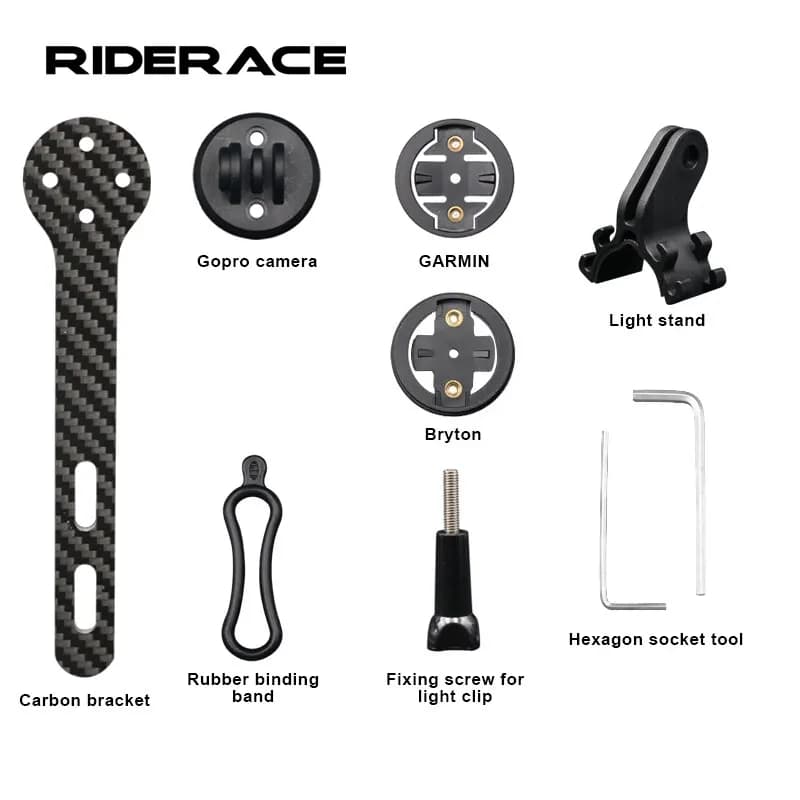 RIDERACE supporto per Computer da bicicletta in fibra di carbonio bici da strada supporto GPS ciclismo cronometro tachimetro Rack per GARMIN Bryton GOPRO
