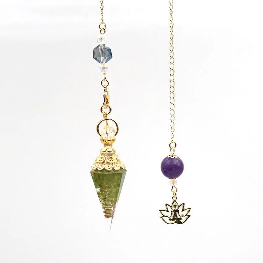 Pendenti in cristallo naturale per Yoga meditazione resina piramide pietre quarzo pendolo pendolo Reiki guarigione rabdomante gioielli Wicca
