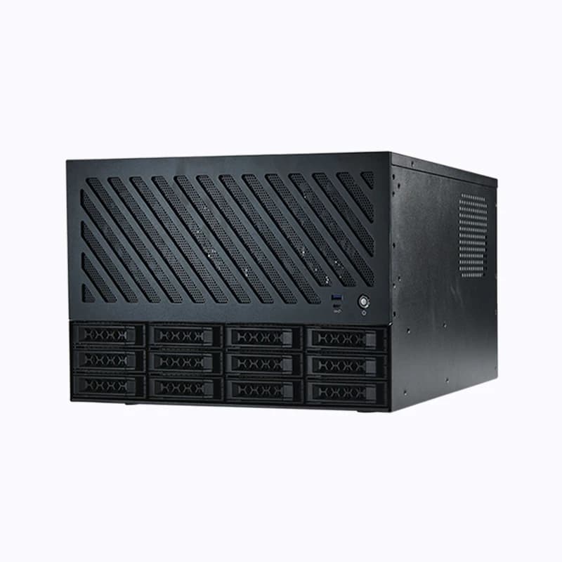 Telaio NAS a 12 dischi, tipo rack, server di archiviazione, supporto scheda principale ATX raffreddata ad acqua 360 Slot per scheda ATX Power a tutta altezza, chassis
