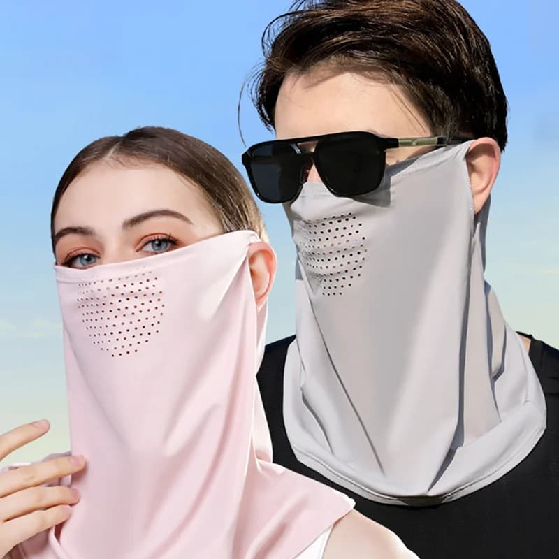Unisex Cover Scarf with UV Protection for Exterior, Anti-Sun Sports Mask in Ice Silk, Copricapo e Sciarpa Viso Protective from the Sun