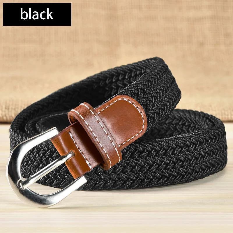 Cintura Unisex Versatile per Studenti con Fibbia ad Ago, Cintura in Tela Intrecciata Elastica per Tutti i Generi