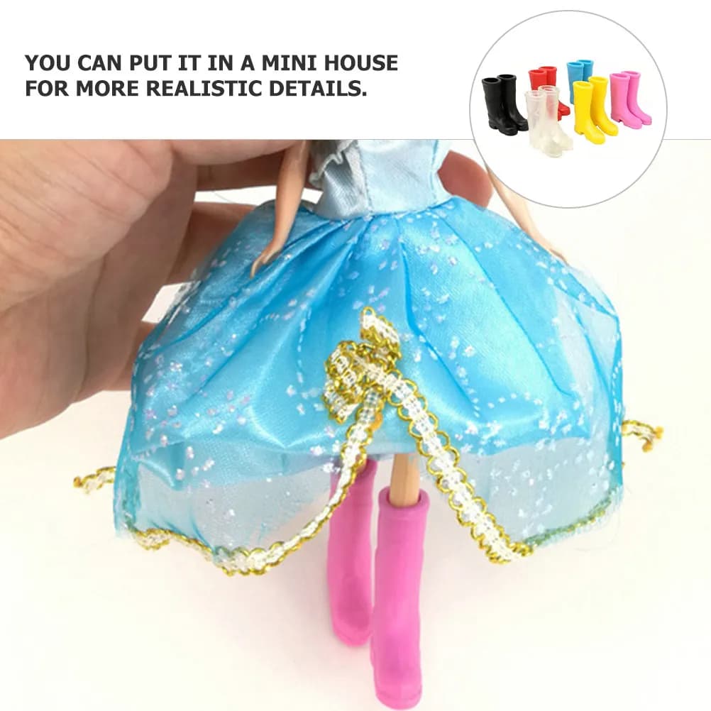 6 Paia di Mini Stivali da Pioggia Premium Lights, Ornaments per la Casa, Interior Decorations Calde e alla Moda per Scene in Miniatura di Case Piccole