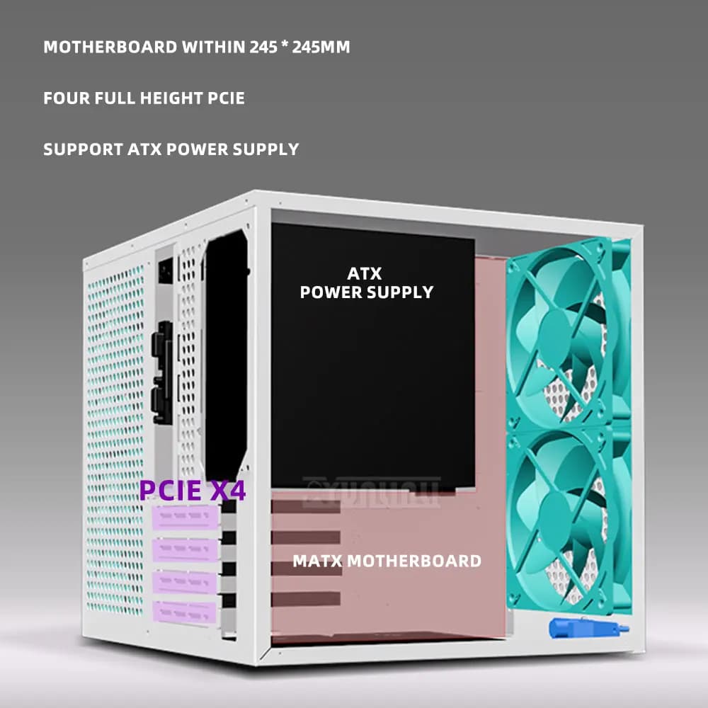 8-Bay NAS Chassis, Support ATX Power Supply & MATX Motherboard, Storage Server Case