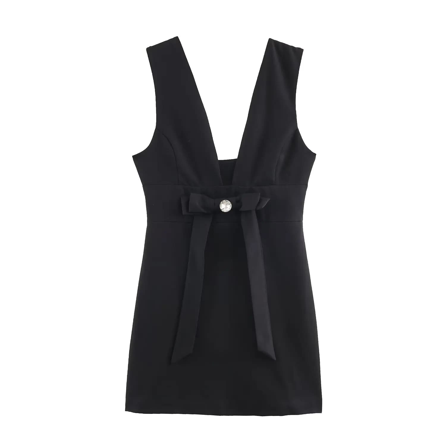 Abito Mini Estivo Donna 2026 Nuova Moda Casual con Fiocco, Senza Schienale, Senza Maniche, Slim Fit, Chic Vestidos Mujer