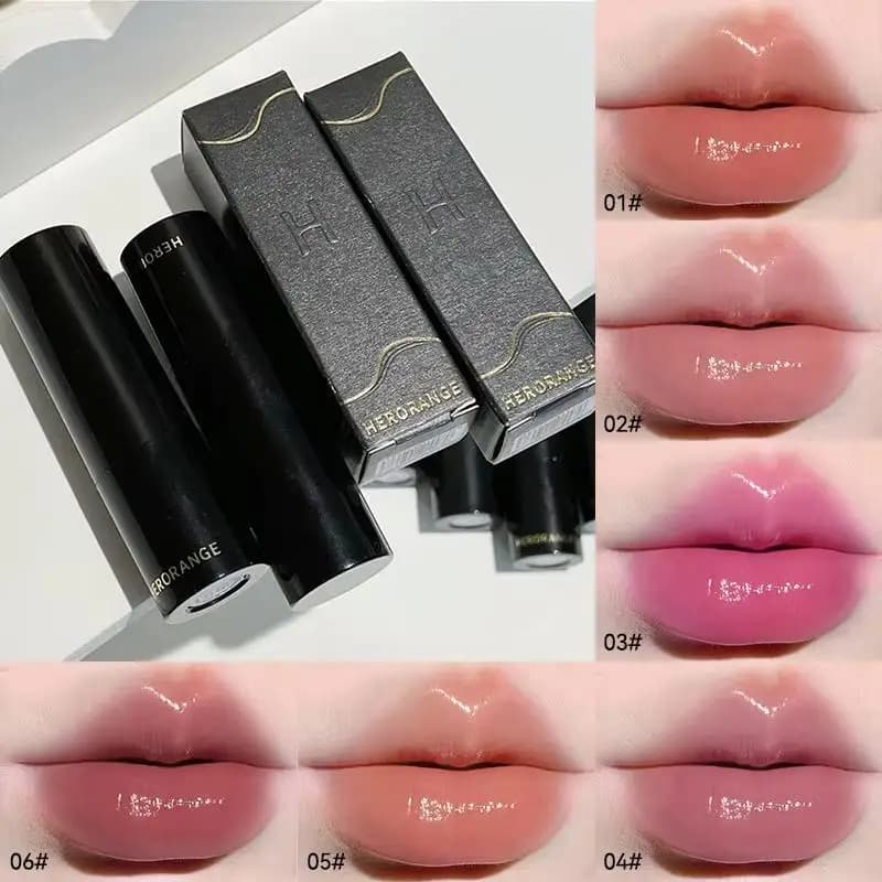 HERORANGE 3,5 g Rossetto leggero a bassa saturazione Stick multiuso Rossetto idratante bianco a specchio con tenuta naturale