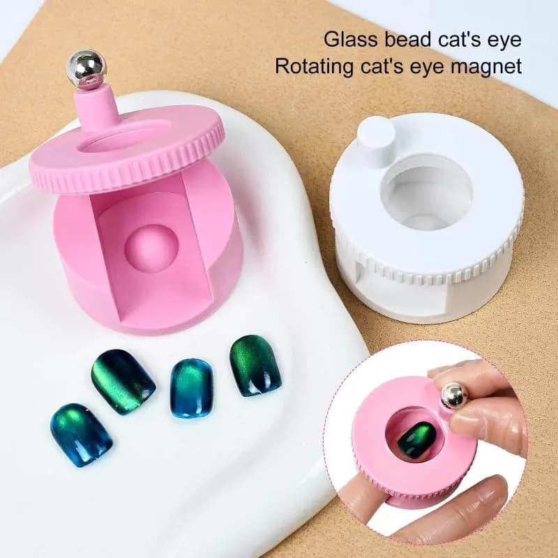 Magnete Occhio di Gatto a Rotazione Automatica, 360° ° Magnete Rotante Potente per Effetti Luminosi su Perline in Acciaio, Magnete Multisfaccettato per Nail Art