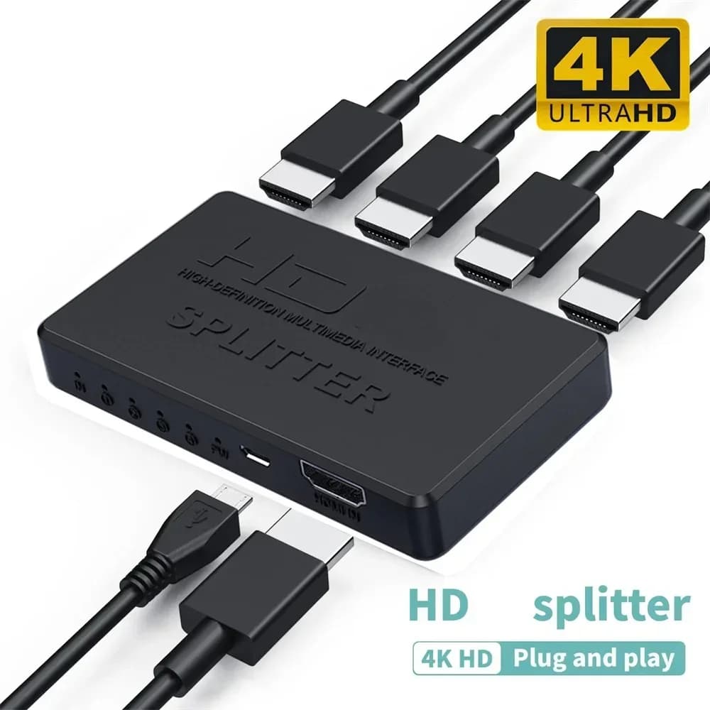 Splitter compatible HDMI adapter switcher video HD 4K 2K Hub 1 input 4 outputs for Xbox PS4 DVD HDTV laptop TV