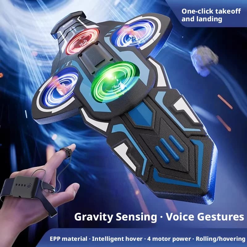 Nuovo Flying Sword K12, Aeromobile Telecomandato Interattivo con Controllo Vocale e Doppio Telecomando, Giocattolo RC Facile da Pilotare