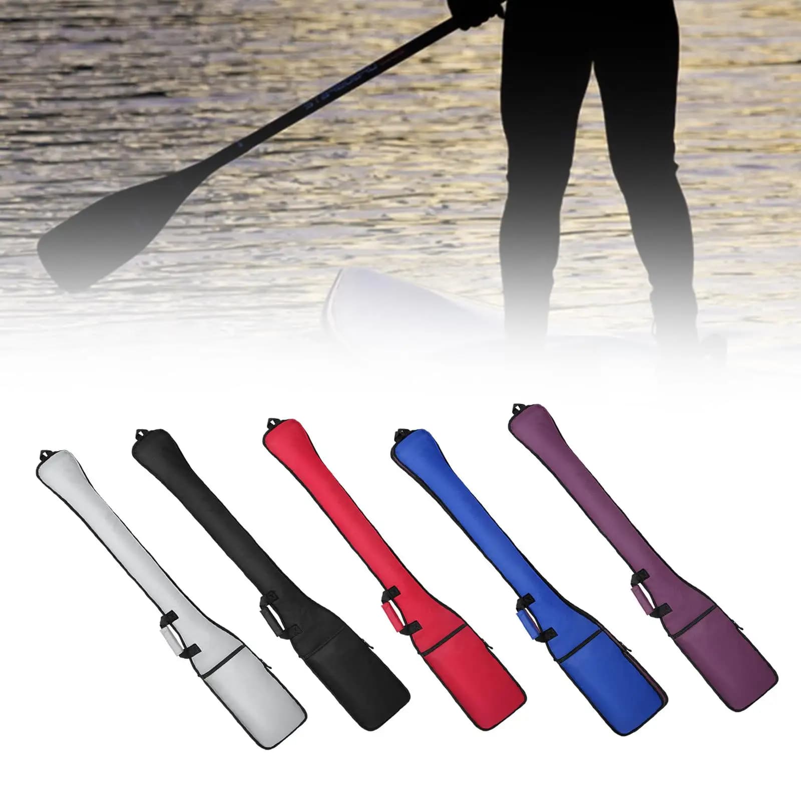 Borsa da trasporto per pagaia per barca drago per kayak 51,5x8,4 pollici Accessorio professionale con cerniera liscia per tessuto Oxford per canoa in barca