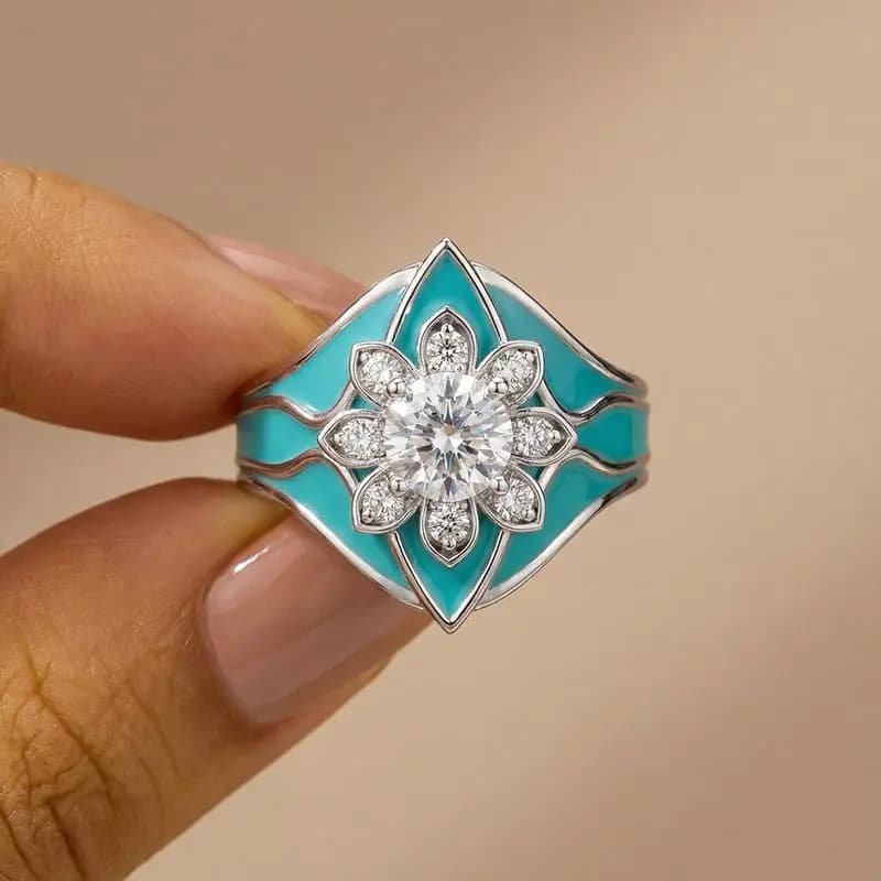 Daily Wear Fashion Sunflower Cubic Zircon Rings for Women Silver Colour High Quality Female Accessories Wedding Party Jewelry
