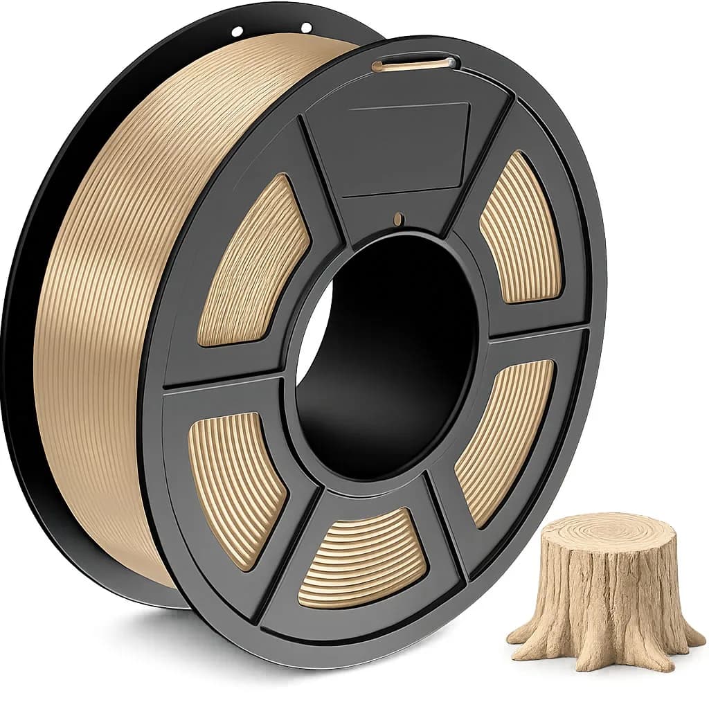 PLA Filament for 3D Printer Color Wood 1.75mm, Dimensional Accuracy +/- 0.02mm, 250g Sorted for 3D Printing