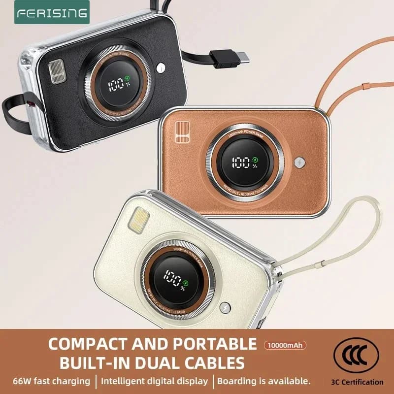 CCC Cina Certificato Camera Style Mini 10000mAh Power Bank 66W Carica rapida per iPhone 14/15/16/17 Xiaomi Samsung Batteria esterna