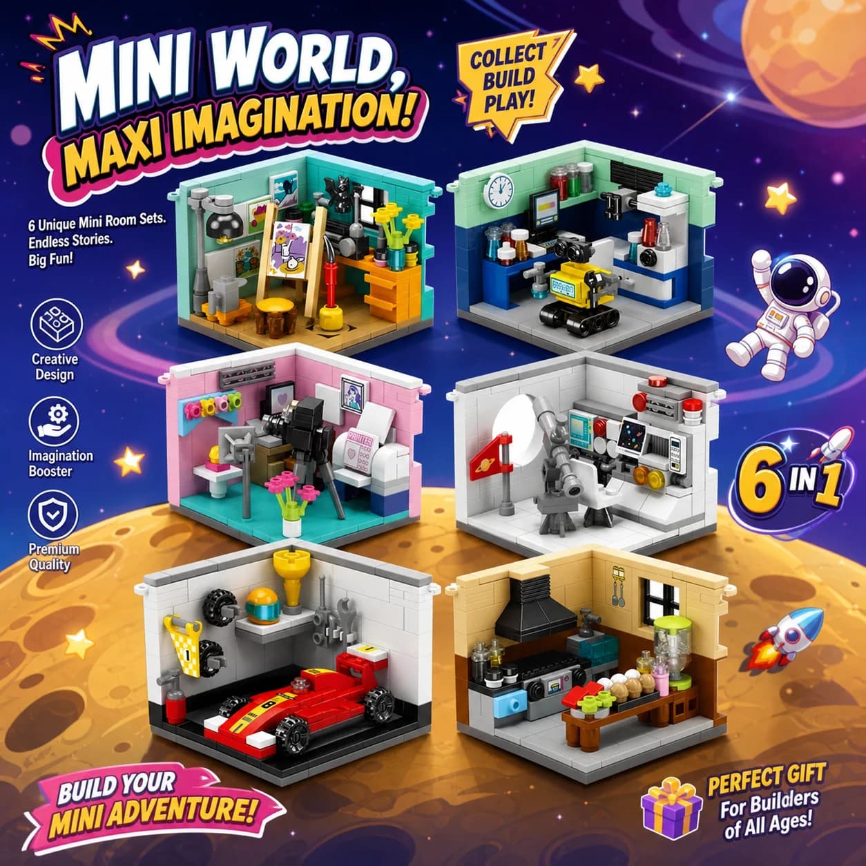 New Dream House Racer Car Doctor Painter Musician Scientist Pastry Chef Cameraman Astronaut Building Blocks Kit Brick Toy Model