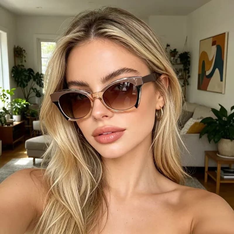 Unisex New Versatile Cat Eye Frame UV400 HD Sunglasses Outdoor Traveling Anti-UV Sun Glasses Personalized Sunscreen Eyewear