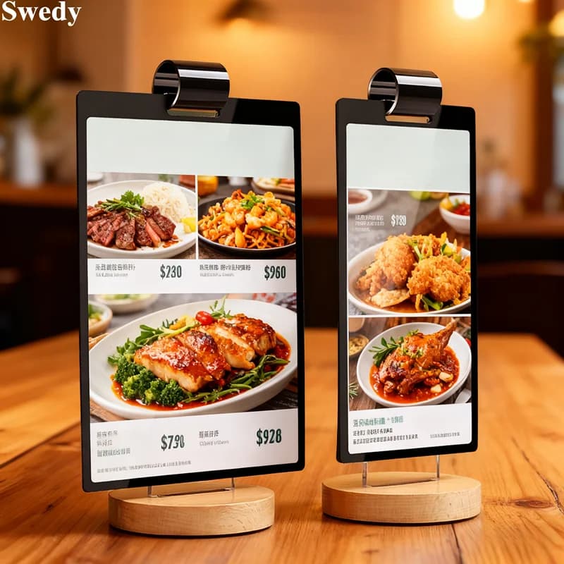 A5 148x210mm Page Turning Acrylic Wood Signboard Display Table Display Door Menu Holder Image Poster Frame