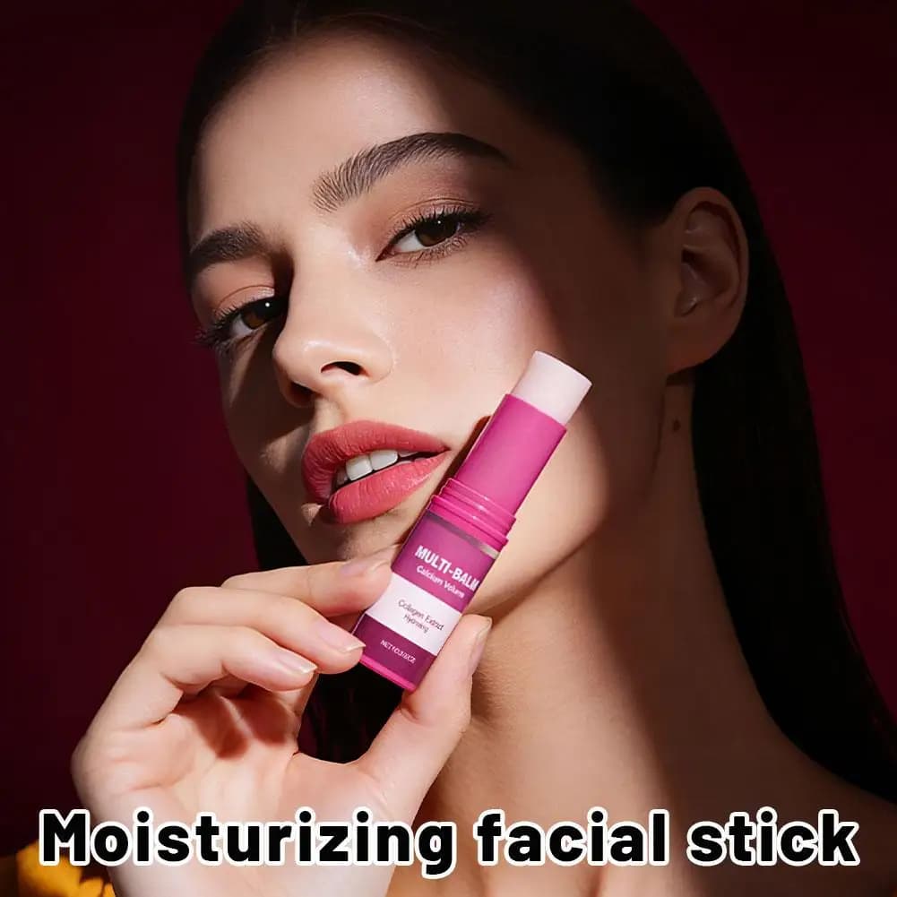 Stick Idratante per il Viso, Balsamo Multiuso con Estratto di Collagene, Idratante per Viso e Occhi, Cura della Pelle Portatile