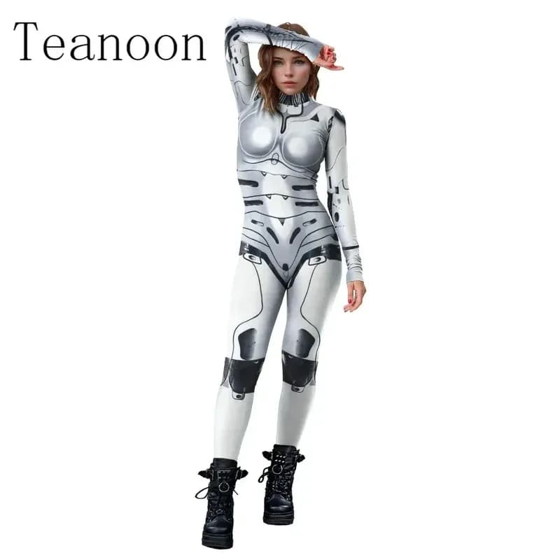 lHalloween Cosplayl Nuovi Adulti Steampunk Body Il Futuro Robot CyberPunk Tuta Festa di Halloween Costume Cosplay A
