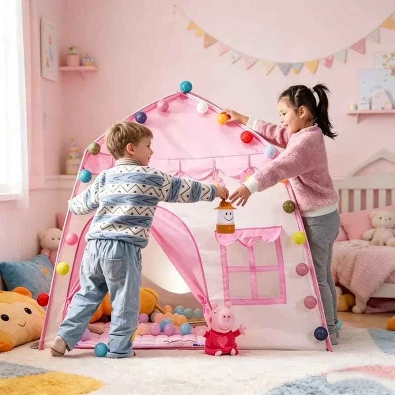 Tenda da gioco portatile per bambini, casetta attività, piscina di palline, set da gioco per interni ed esterni, gioco interattivo per neonati, regalo per bambini