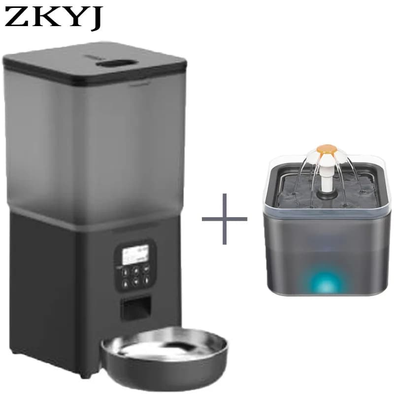 Alimentatore automatico per cani da 6 litri Alimentatore intelligente per animali domestici trasparente Dispenser per gatti da 2 litri Ciotola di alimentazione Controllo remoto Tuya WIFI Alimentatore per alimenti secchi per animali domestici