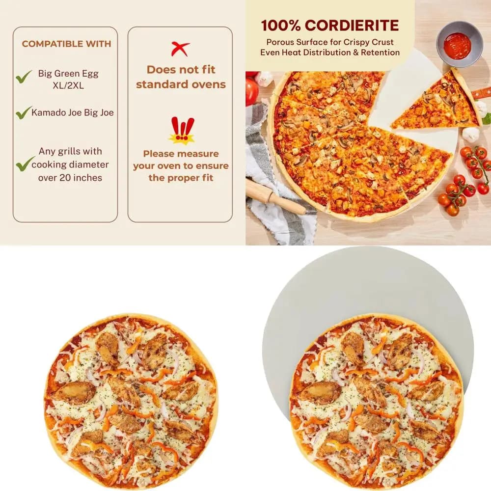 20 grandi pietre per pizza per griglie Kamado e grandi uova verdi, resistenti al calore fino a 1472 ° F F