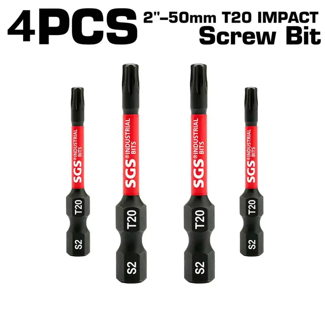 Set di 4/8/16 punte Torx T20 da 50 mm in acciaio S2, punte per avvitatore industriali magnetiche ad alta resistenza alla torsione