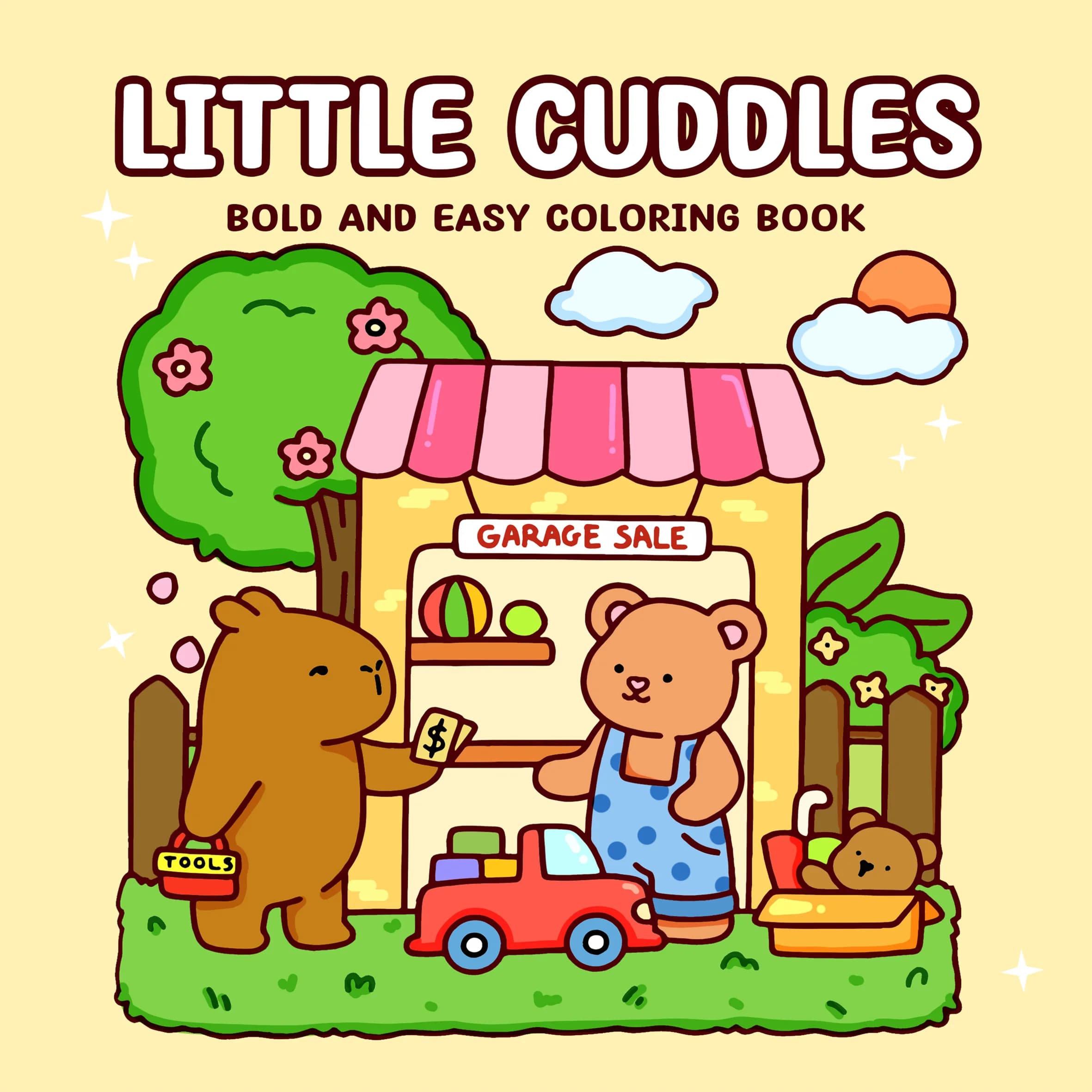 LITTLE CUDDLES Bold-easy Patterns Coloring Book for Adults Cute Drawing Book Perfect Gift for Party and Birthday