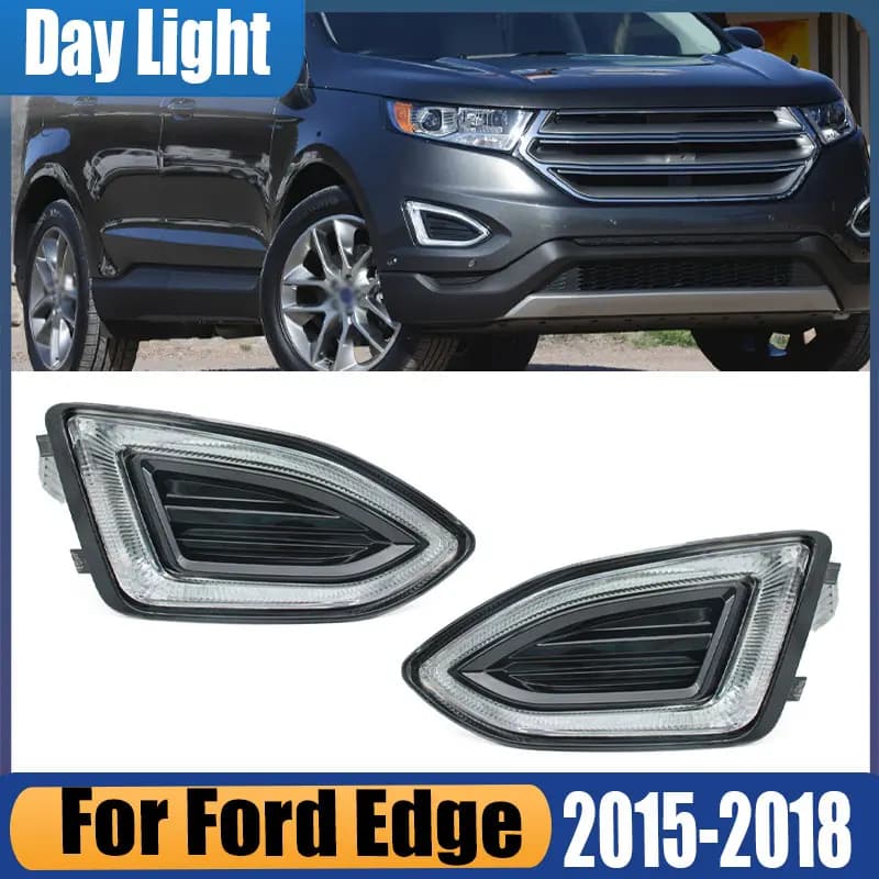 Per Ford Edge 2015 2016 2017 2018 Versione USA Auto LED Paraurti Anteriore DRL Daytime Running Drive Luce Fendinebbia Copertura Telaio Griglia