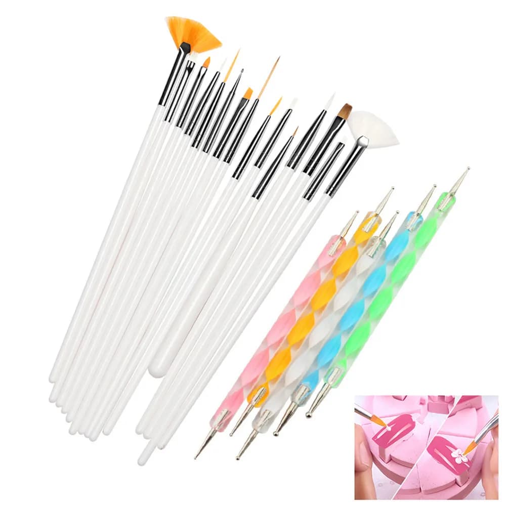 Kit di 15 Pennelli Premium per Unghie con Penne per Dotting, per Gel Acrilico, Nail Art, Decorazione Manicure, Strumenti di Bellezza Fai-da-Te
