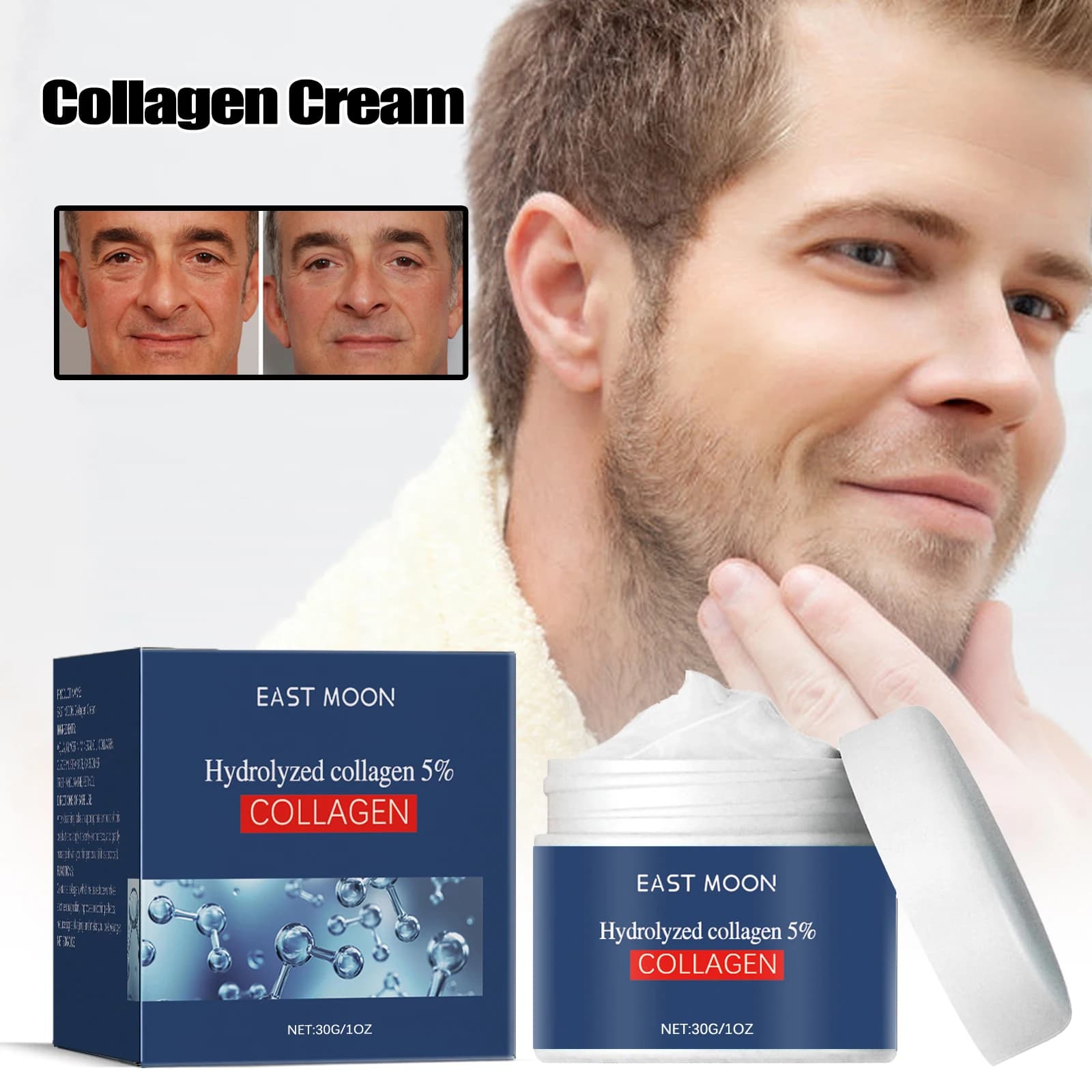 Hyaluronic Acid Cream Retinol Collagen for Men Skin Care Products Lifting Shaping Slim Lines Hydrating