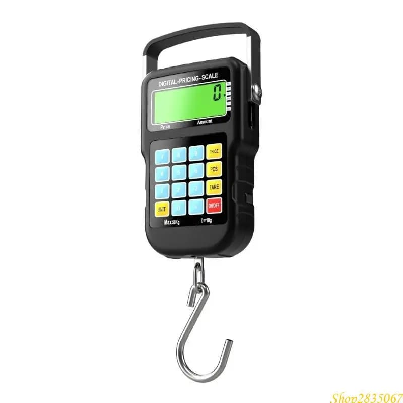 Bilancia sospesa da 110 libbre/50 kg bilancia digitale per bagagli da viaggio bilancia da pesca elettronica con metro a nastro
