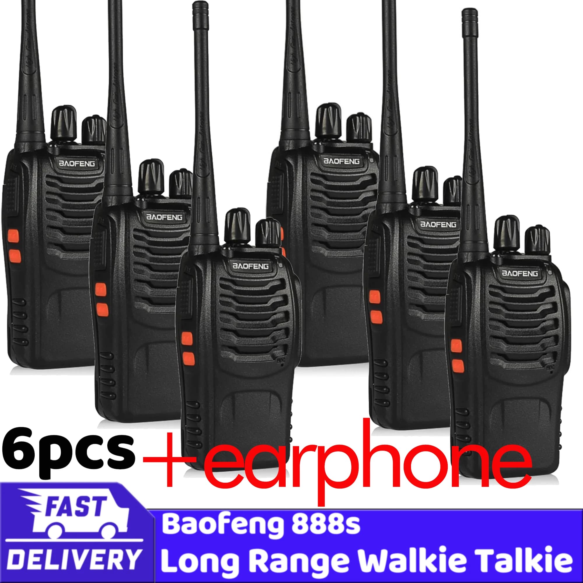 6 pz MERODITH Professionale 888S Radio A Due Vie A Lungo Raggio UHF Comunicatore Senza Fili Set 400-470 MHz 16 Canali Walkie Talkie