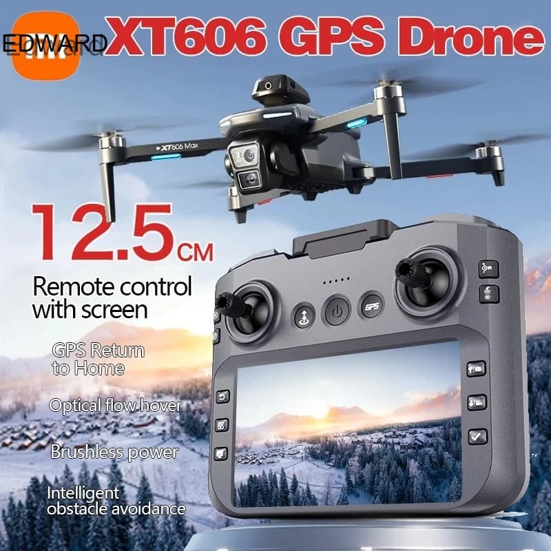 XT606 MAX GPS Drone 4k Professional 8K HD Camera FPV Wish Screen Drone 360° Obstacle Avoidance Quadcopter Toys Drone FOR X1A0MI