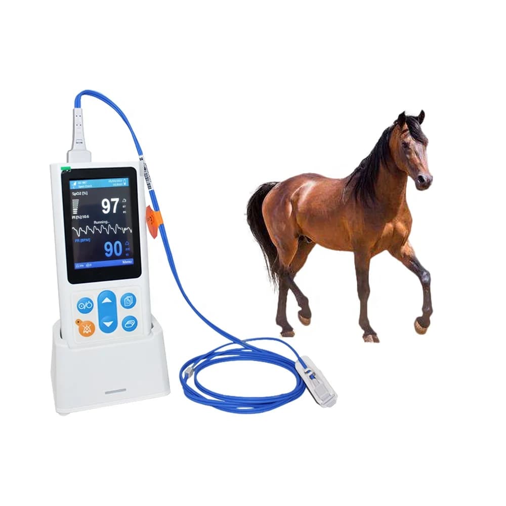 Portable Veterinary Blood Oxygen Pulse Oxymeter for Pet Eur With High Precision Clip Pulse Oxymeter and 3.5 Inch LCD Display