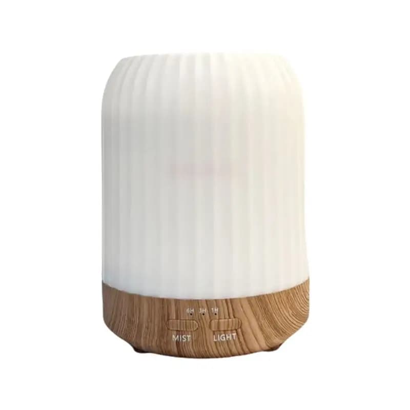 Diffusore di Aromi ABSJ-250ML con Luce LED, Umidificatore USB Silenzioso, Diffusore di Oli Essenziali, Luce Notturna, Umidificatore d'Aria con Effetto Nebbia, Design in Legno