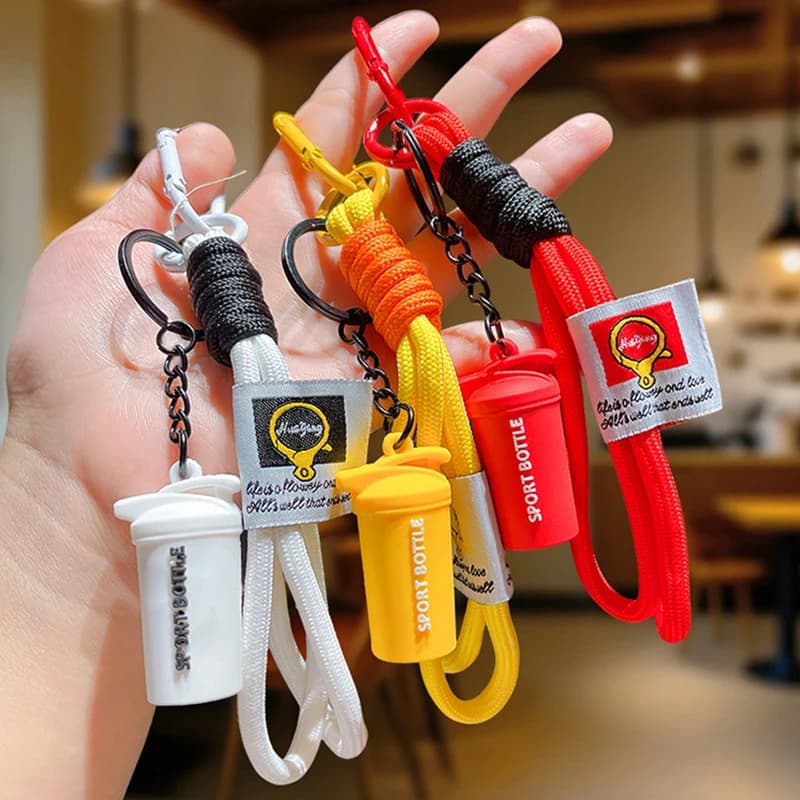 Creative Braid Cord Keychain Mosquito Cups Water Keychain for Backpack Accessory Pendulum Cable hanging creation of DIY Jewelry