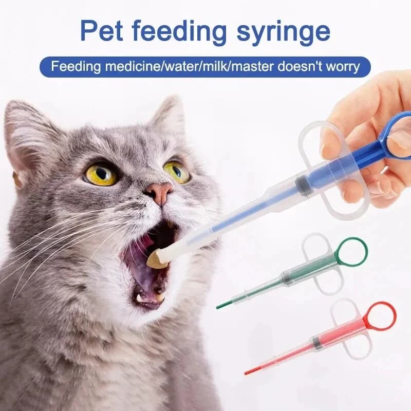 Pet Medicine Feeder Syringe Kit for Dogs Cats Silicone Tip Tablet Pill Dispenser Water Milk Feeding Tool