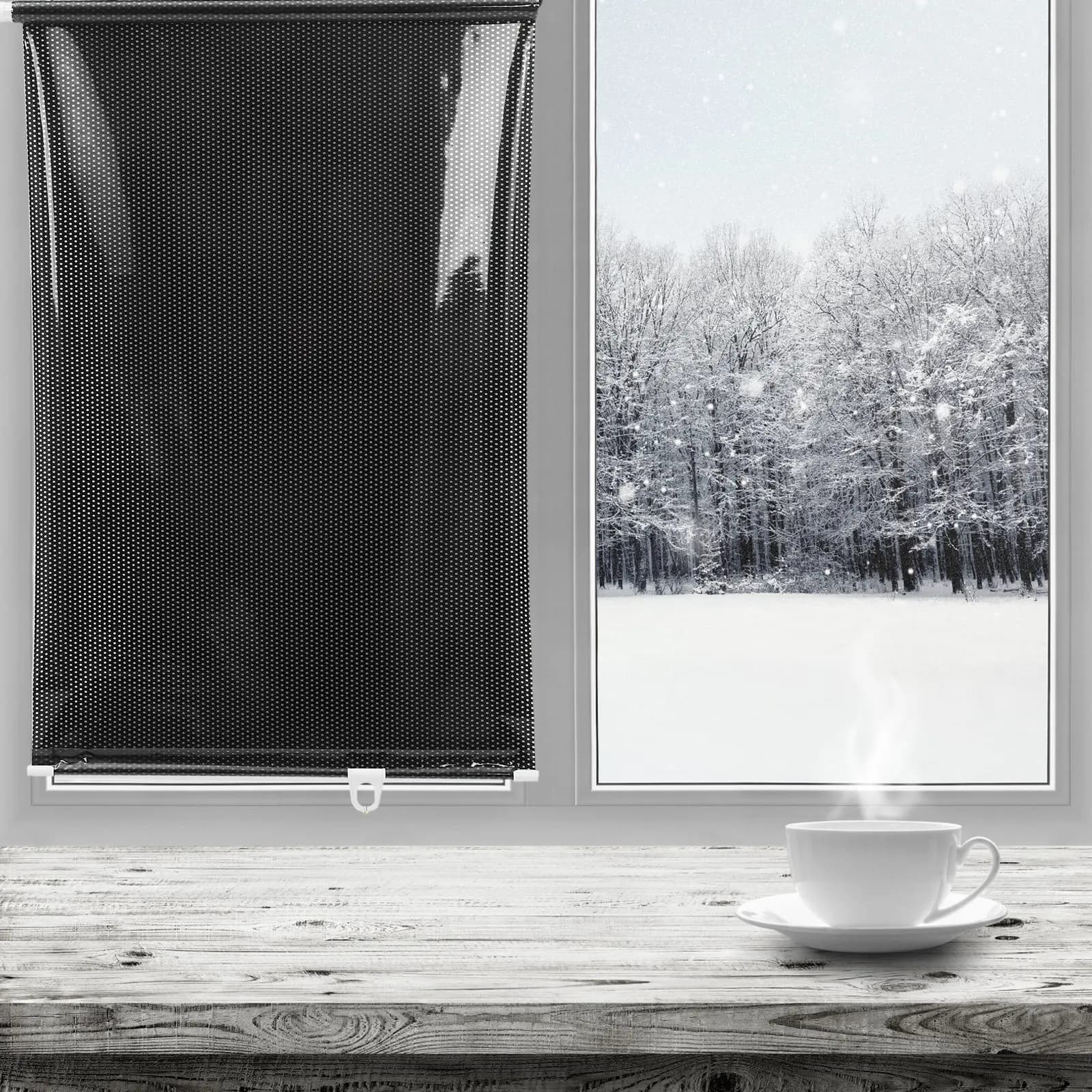 Home Window Parasol Tent, Privacy Darkness with Suction cups, Telescopic Design for Kitchen, Balcony, Skylight, Installation Without Drilling, Easy to Fit