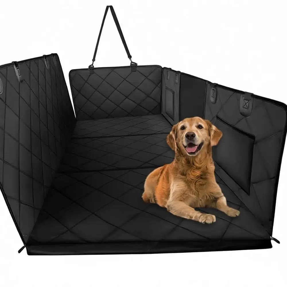 Coprisedile per Auto per Cani Resistente e Spazioso con Letto Impermeabile, Supporta fino a 190 kg, Ideale per SUV e Camion - Nero
