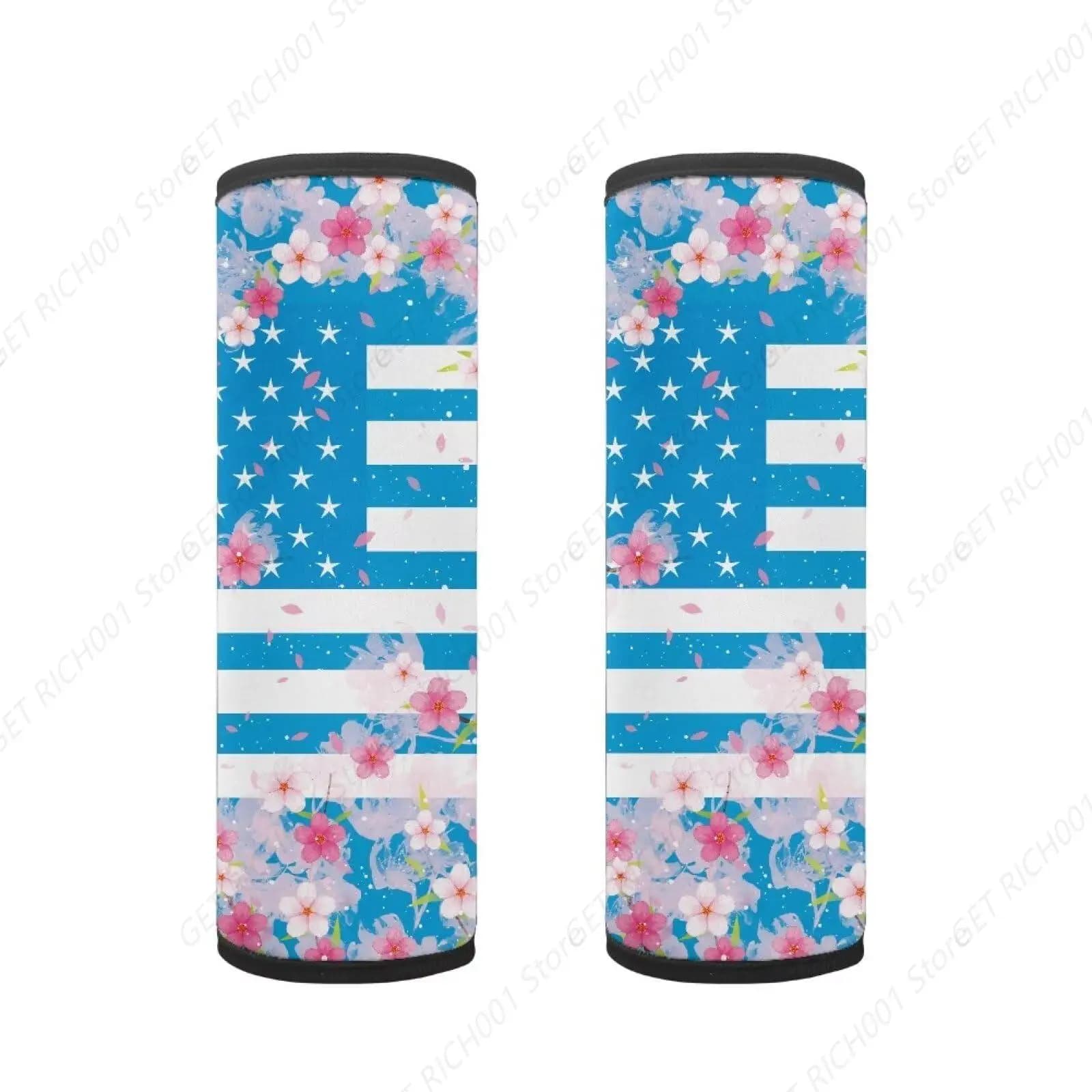 Covers car seat belt with children's flag flowers, soft shoulder strap for 2 pcs car safety belt for adults and children