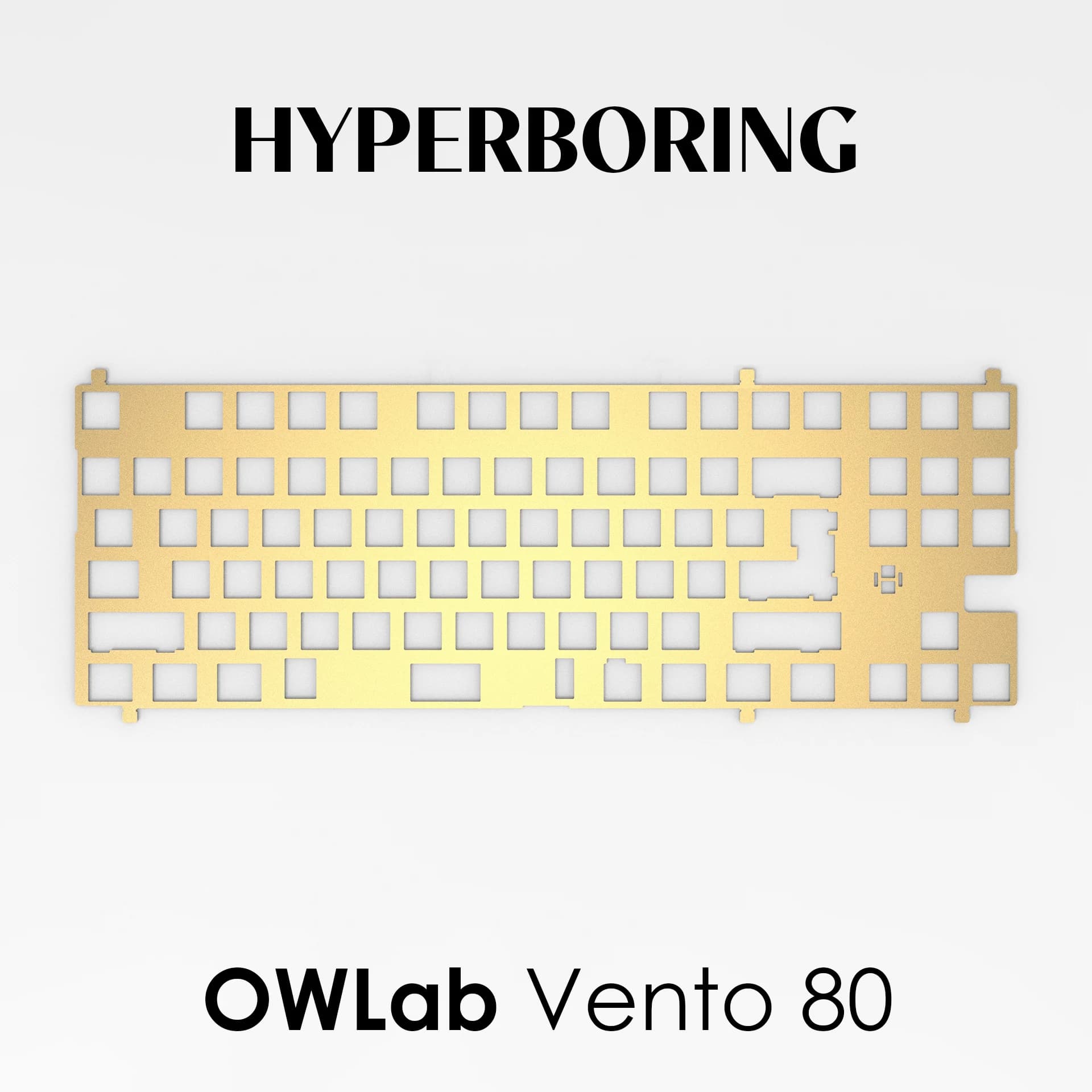Mechanical keyboard plate OWLab Vento80 uses PP PC POM FR4 CF Brass (per pcb attachment)