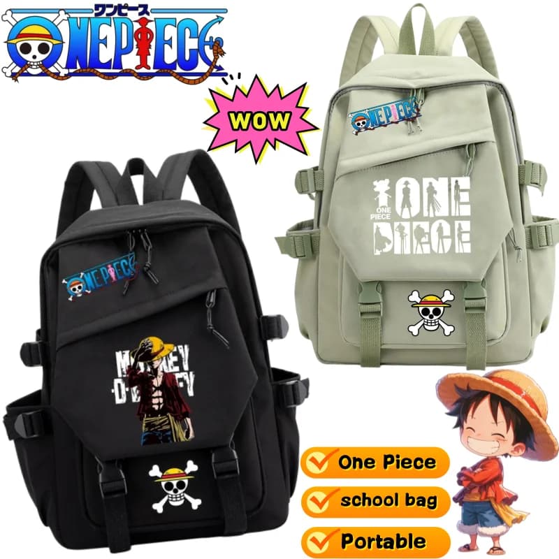 One Piece Luffy Roronoa Zoro Backpack Creative High-Value Cartoon Animation Printed Large Capacity Portable Student Spine Bag